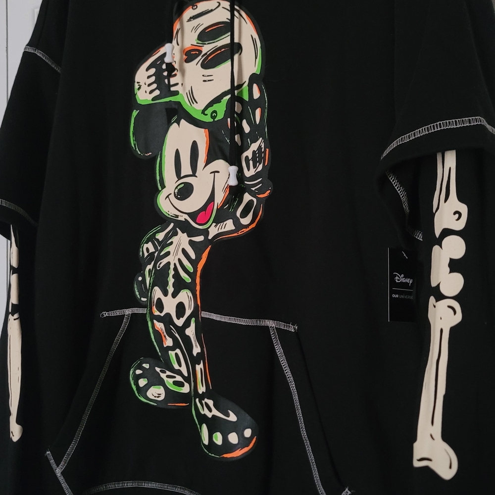 Disney Skeleton Mickey Mouse Pullover Hoodie NWT - image 3